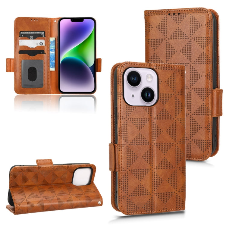 Symmetrical Triangle Leather Phone Case, For iPhone 14 Pro Max, For iPhone 14 Pro, For iPhone 14, For iPhone 14 Plus