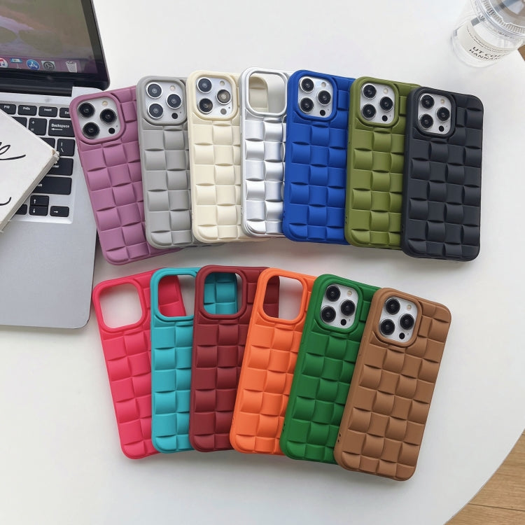 3D Cube Weave Texture Skin Feel Phone Case, For iPhone 14 Pro Max