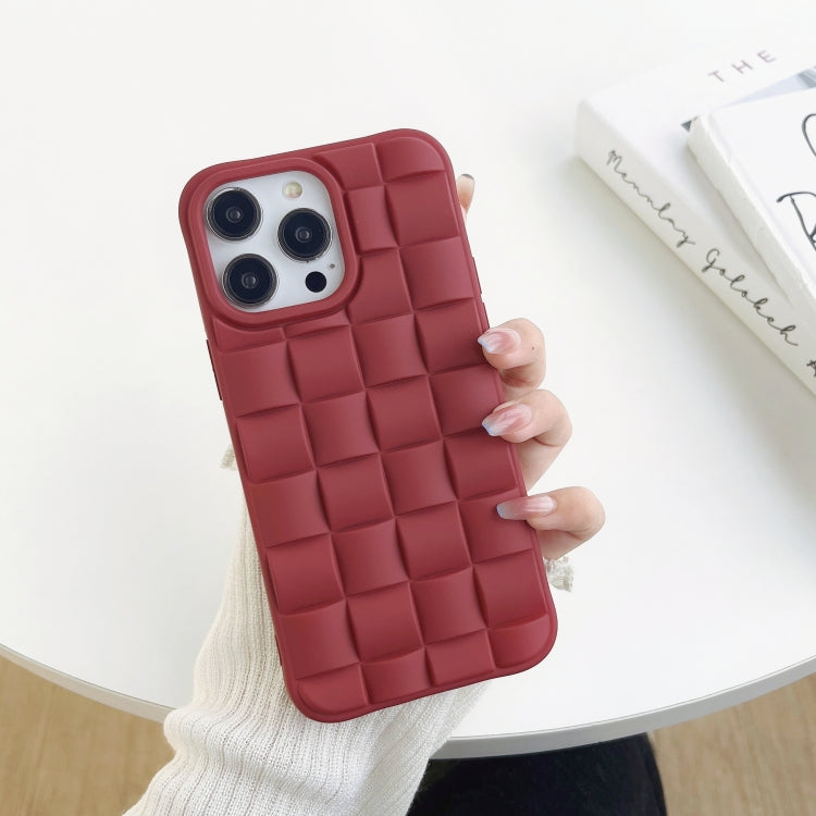 3D Cube Weave Texture Skin Feel Phone Case, For iPhone 14