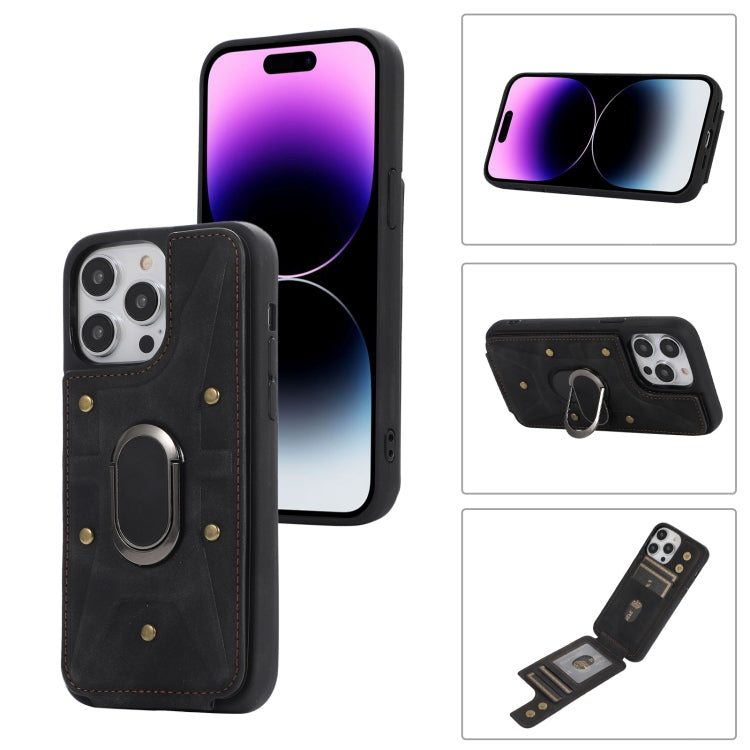Armor Ring Wallet Back Cover Phone Case, For iPhone 14 Pro, For iPhone 14 Plus, For iPhone 14 Pro Max, For iPhone 13