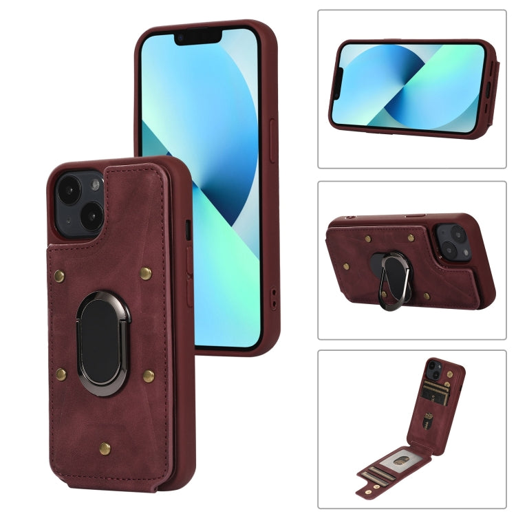 Armor Ring Wallet Back Cover Phone Case, For iPhone 14 Pro, For iPhone 14 Plus, For iPhone 14 Pro Max, For iPhone 13