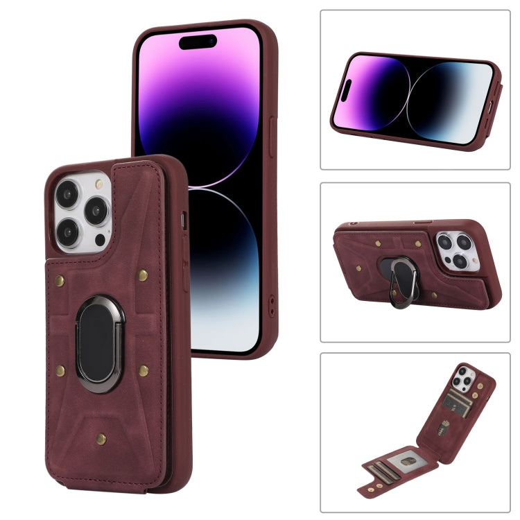 Armor Ring Wallet Back Cover Phone Case, For iPhone 14 Pro, For iPhone 14 Plus, For iPhone 14 Pro Max, For iPhone 13