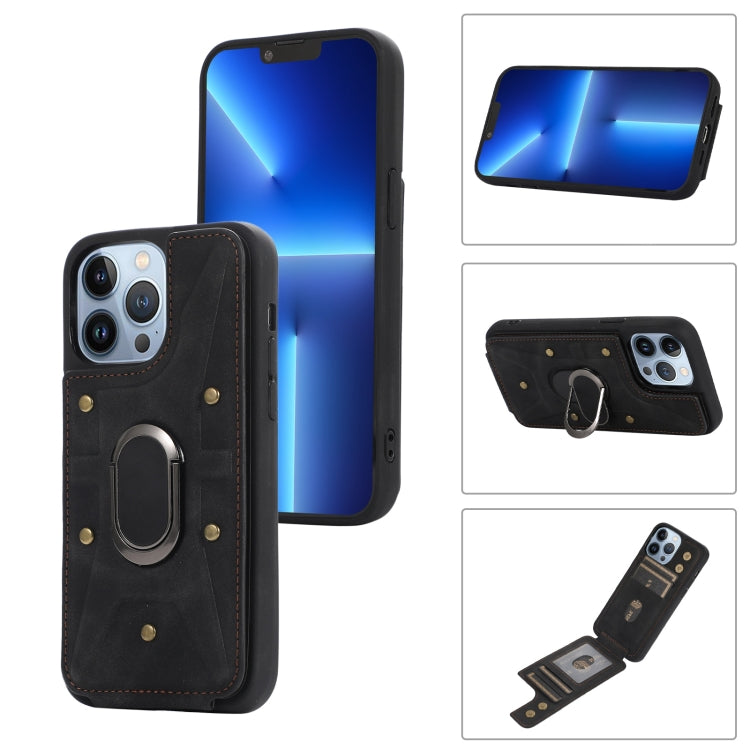 Armor Ring Wallet Back Cover Phone Case, For iPhone 13 Pro, For iPhone 13 Pro Max, For iPhone 12 / 12 Pro, For iPhone 12 Pro Max