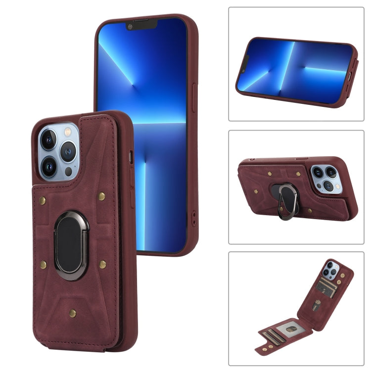 Armor Ring Wallet Back Cover Phone Case, For iPhone 13 Pro, For iPhone 13 Pro Max, For iPhone 12 / 12 Pro, For iPhone 12 Pro Max