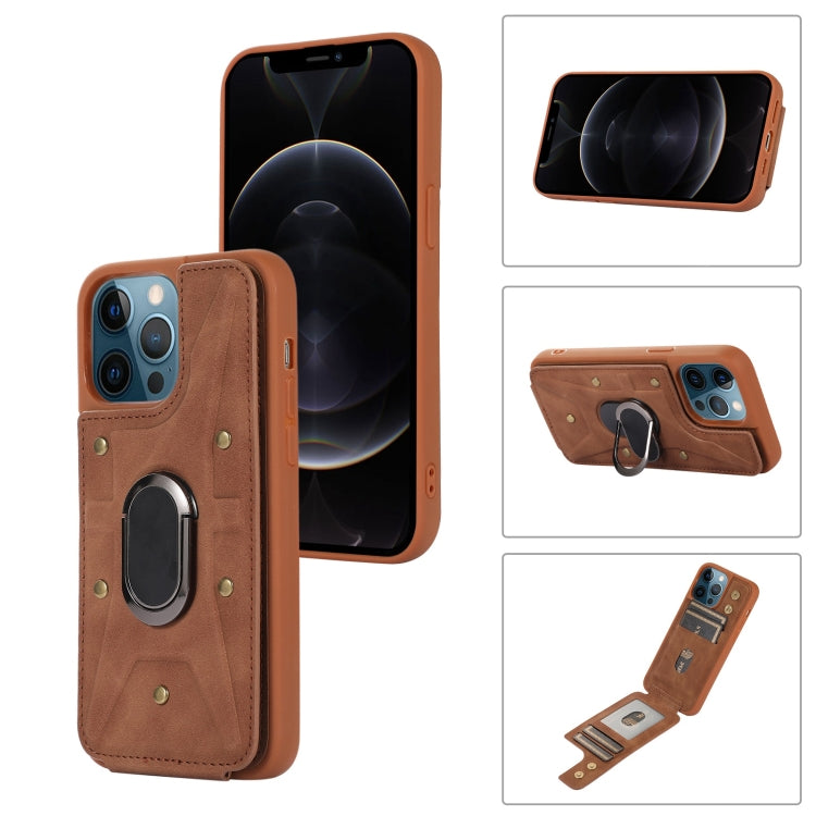 Armor Ring Wallet Back Cover Phone Case, For iPhone 13 Pro, For iPhone 13 Pro Max, For iPhone 12 / 12 Pro, For iPhone 12 Pro Max