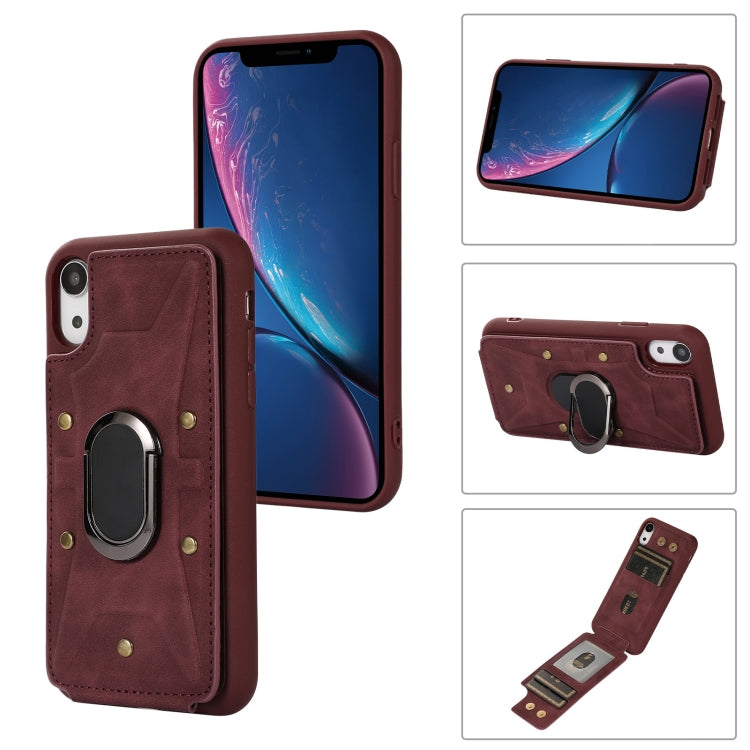 Armor Ring Wallet Back Cover Phone Case, For iPhone XR, For iPhone XS Max, For iPhone SE 2022 / 2020 / 8 / 7, For iPhone 8 Plus / 7 Plus