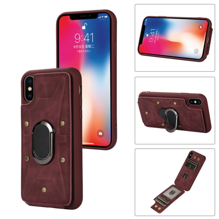 Armor Ring Wallet Back Cover Phone Case, For iPhone XR, For iPhone XS Max, For iPhone SE 2022 / 2020 / 8 / 7, For iPhone 8 Plus / 7 Plus