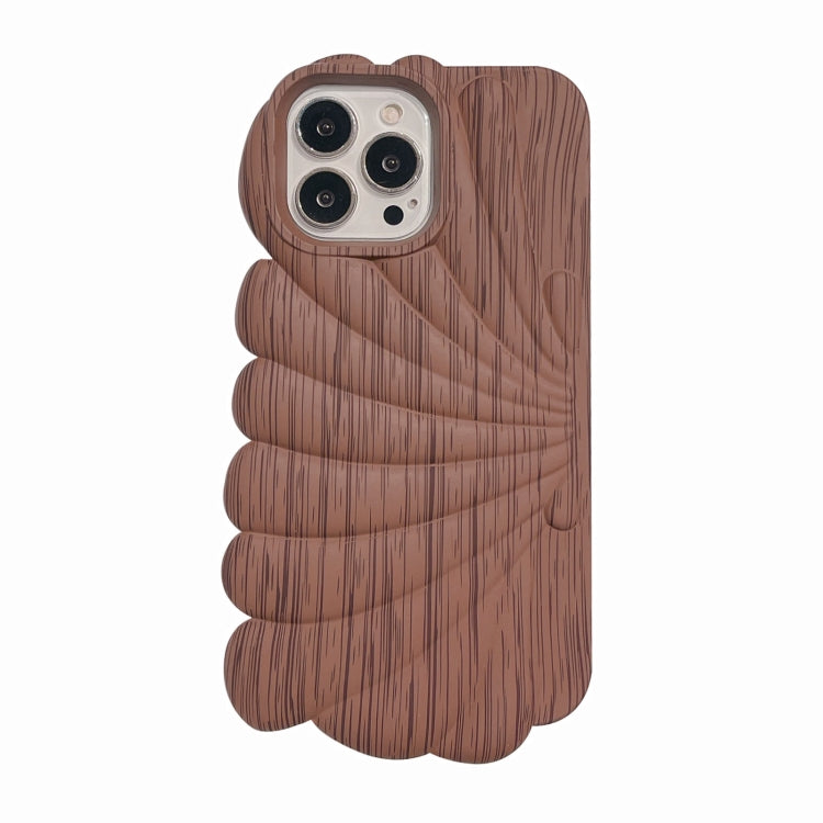 Wood Grain Shell Shape TPU Phone Case, For iPhone 14, For iPhone 14 Plus, For iPhone 14 Pro, For iPhone 14 Pro Max