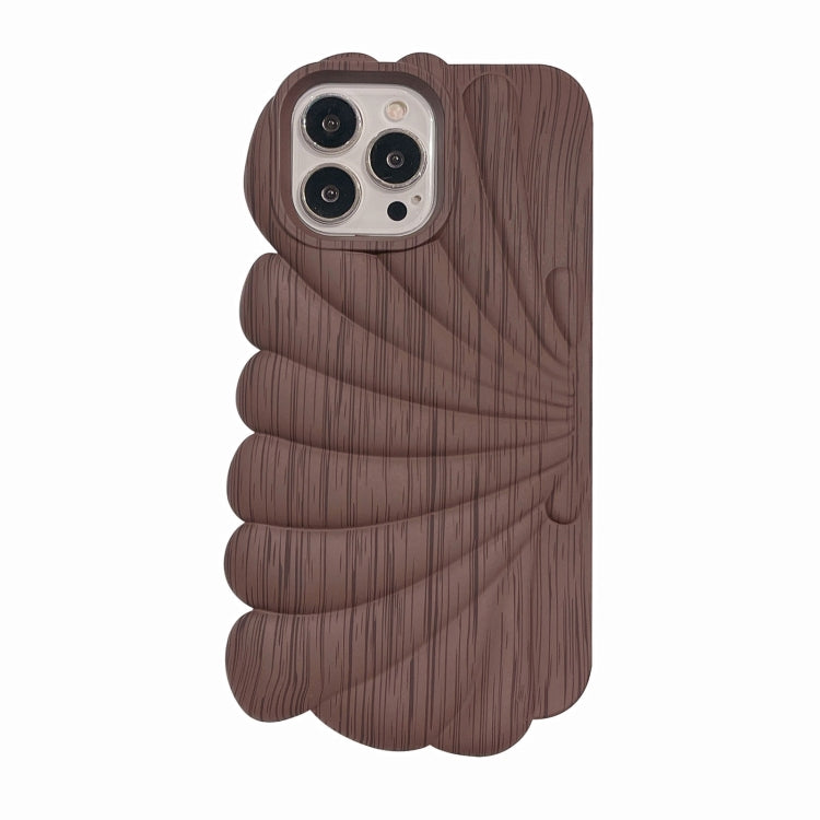 Wood Grain Shell Shape TPU Phone Case, For iPhone 14, For iPhone 14 Plus, For iPhone 14 Pro, For iPhone 14 Pro Max