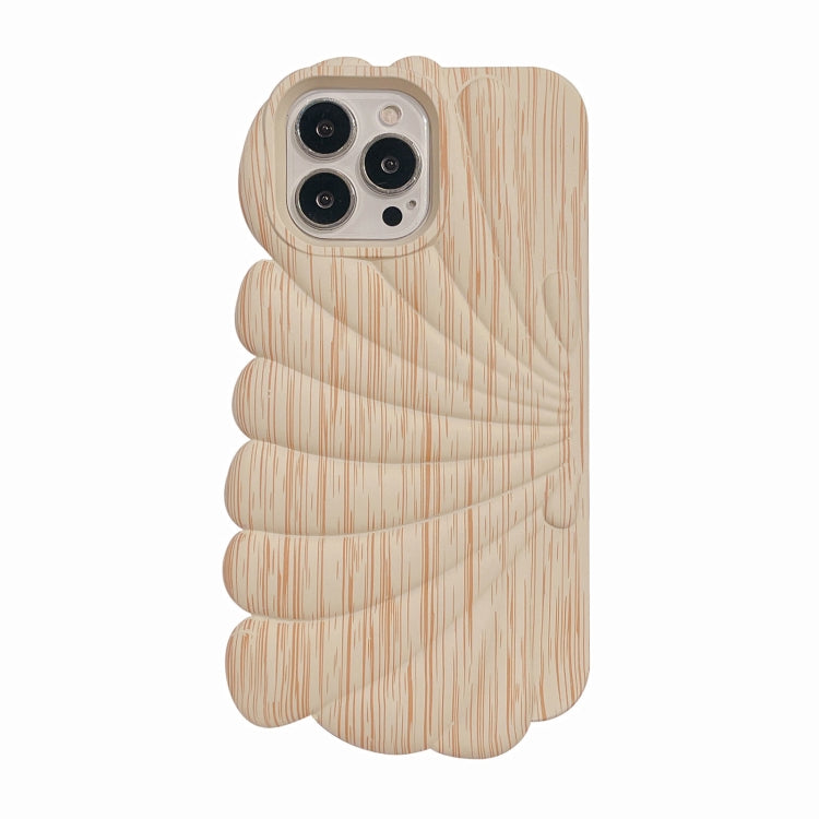 Wood Grain Shell Shape TPU Phone Case, For iPhone 14, For iPhone 14 Plus, For iPhone 14 Pro, For iPhone 14 Pro Max