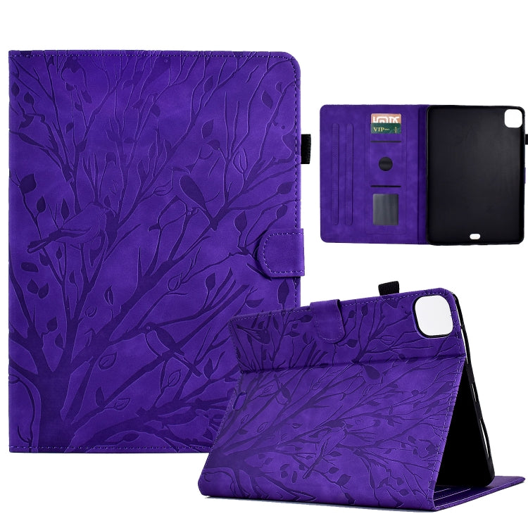 Fortune Tree Pressure Flower PU Tablet Case with Wake-up / Sleep Function, For iPad 10.2 2019 2020 / iPad 10.5 2017 2019, For iPad 10.9 2022 / 2025, For iPad Air / Air 2 / 9.7 2017 2018, For iPad Pro 11 / Air 4 10.9 2020 / Air 5 10.9
