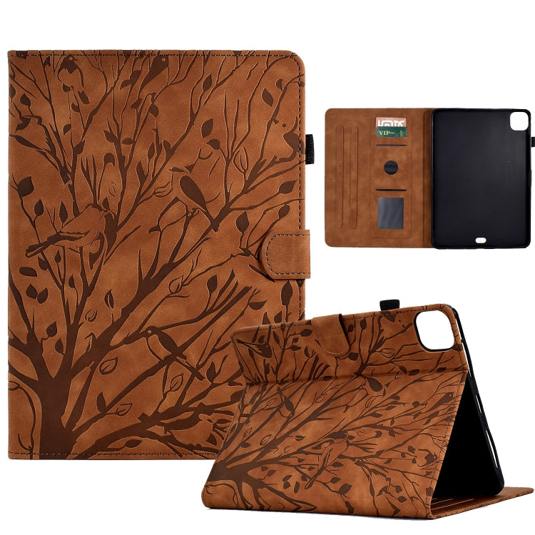 Fortune Tree Pressure Flower PU Tablet Case with Wake-up / Sleep Function, For iPad 10.2 2019 2020 / iPad 10.5 2017 2019, For iPad 10.9 2022 / 2025, For iPad Air / Air 2 / 9.7 2017 2018, For iPad Pro 11 / Air 4 10.9 2020 / Air 5 10.9