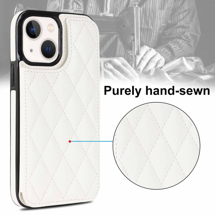 Double Buckle Rhombic PU Leather Phone Case, For iPhone 14, For iPhone 14 Plus, For iPhone 14 Pro