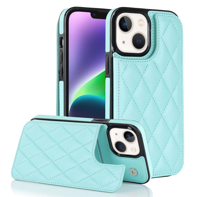 Double Buckle Rhombic PU Leather Phone Case, For iPhone 14, For iPhone 14 Plus, For iPhone 14 Pro