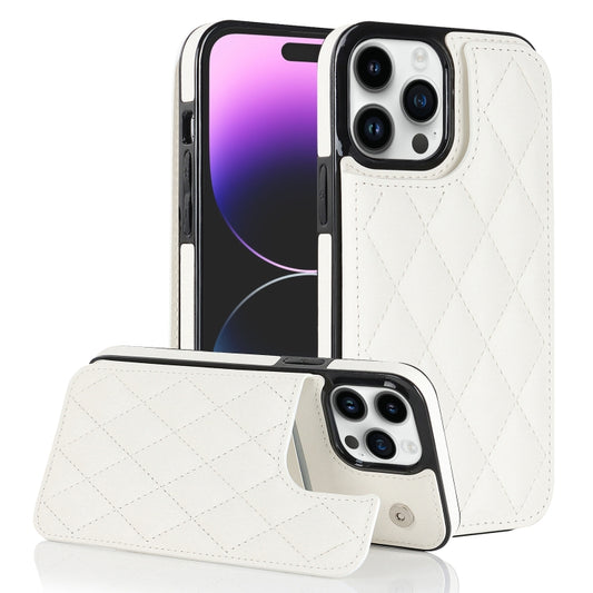 Double Buckle Rhombic PU Leather Phone Case, For iPhone 14 Pro Max, For iPhone 13, For iPhone 13 mini