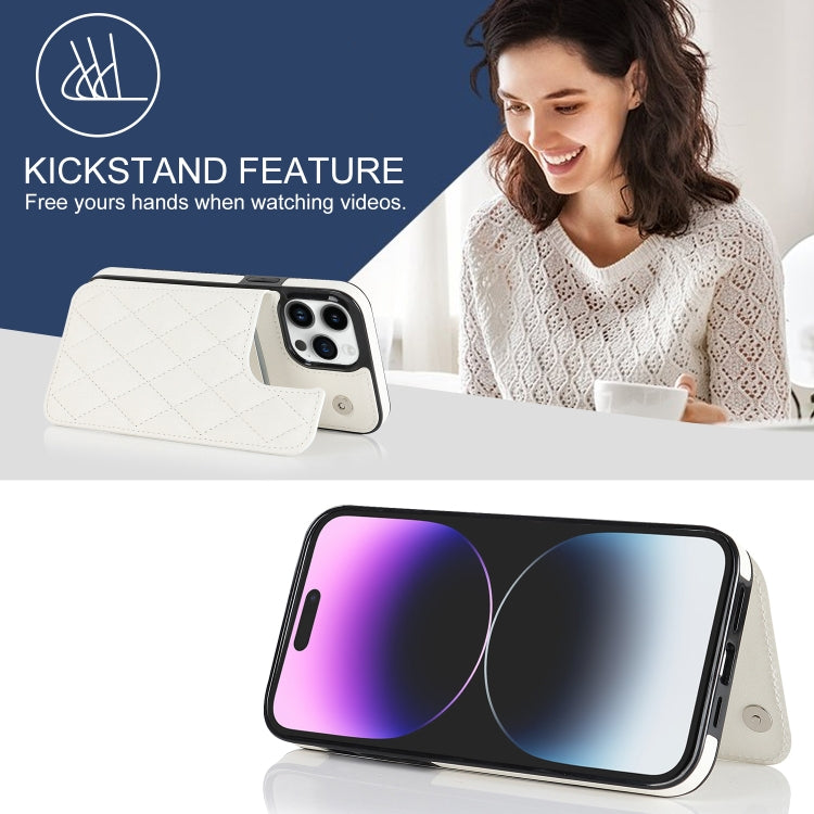 Double Buckle Rhombic PU Leather Phone Case, For iPhone 14 Pro Max, For iPhone 13, For iPhone 13 mini