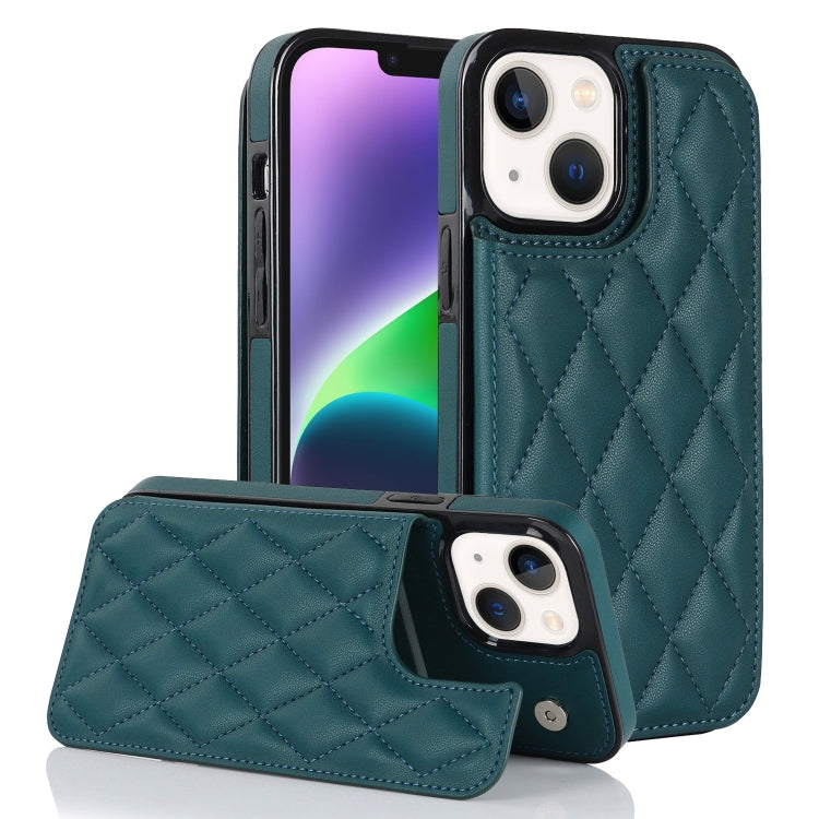 Double Buckle Rhombic PU Leather Phone Case, For iPhone 14 Pro Max, For iPhone 13, For iPhone 13 mini