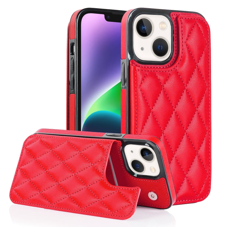 Double Buckle Rhombic PU Leather Phone Case, For iPhone 14 Pro Max, For iPhone 13, For iPhone 13 mini