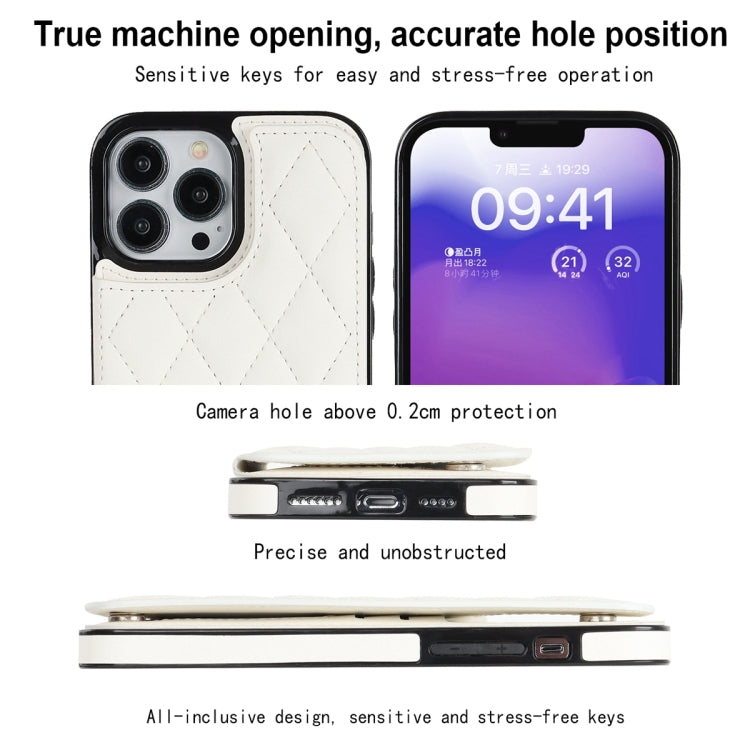 Double Buckle Rhombic PU Leather Phone Case, For iPhone 13 Pro, For iPhone 13 Pro Max, For iPhone 12