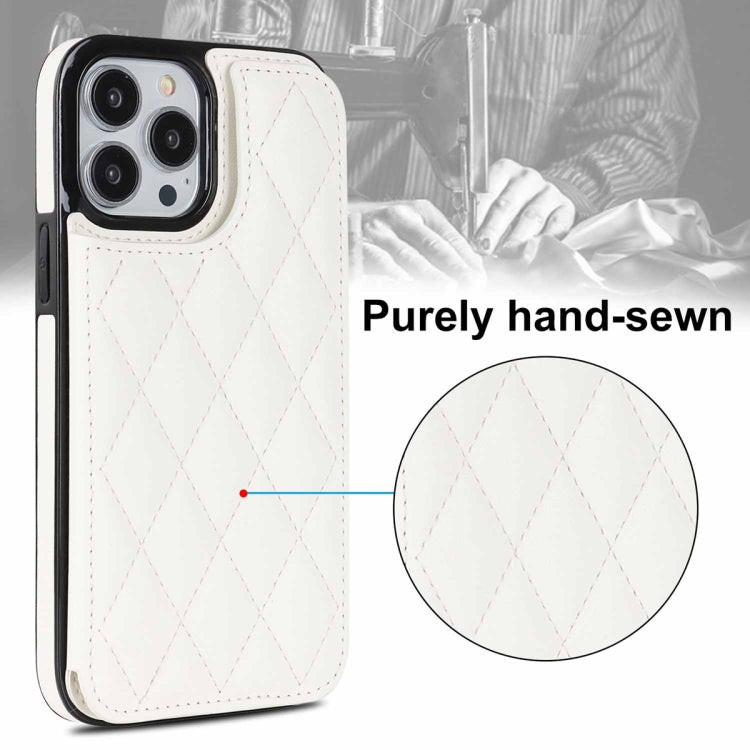 Double Buckle Rhombic PU Leather Phone Case, For iPhone 13 Pro, For iPhone 13 Pro Max, For iPhone 12