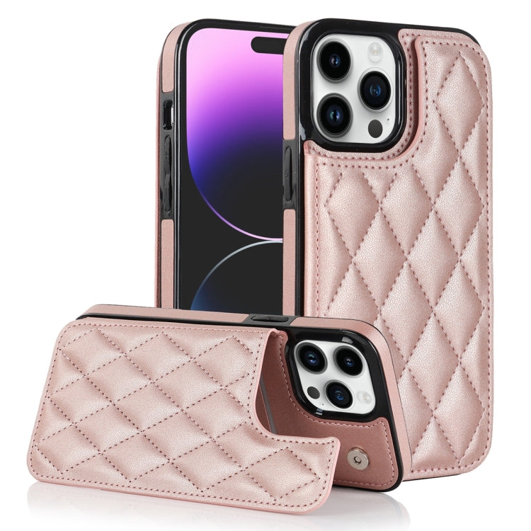 Double Buckle Rhombic PU Leather Phone Case, For iPhone 13 Pro, For iPhone 13 Pro Max, For iPhone 12
