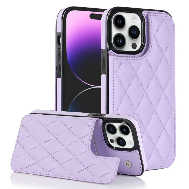 Double Buckle Rhombic PU Leather Phone Case, For iPhone 13 Pro, For iPhone 13 Pro Max, For iPhone 12