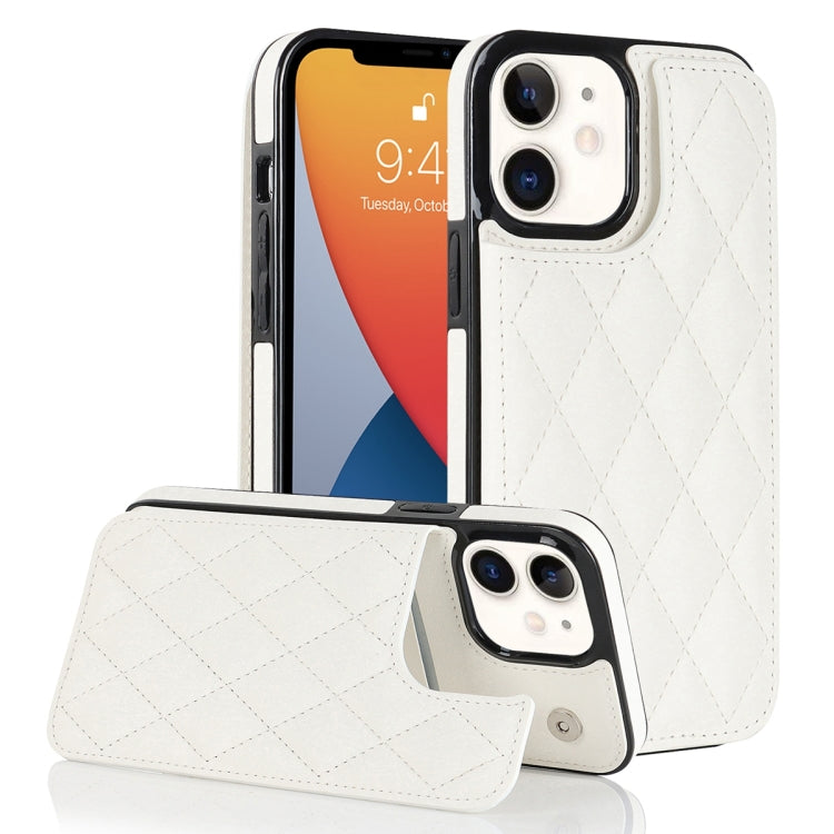 Double Buckle Rhombic PU Leather Phone Case, For iPhone 13 Pro, For iPhone 13 Pro Max, For iPhone 12