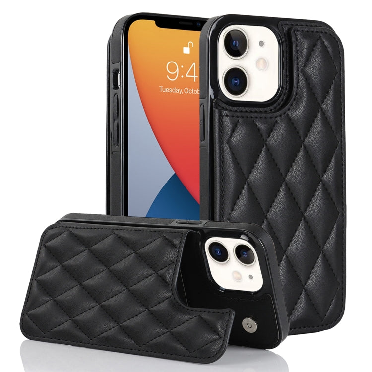 Double Buckle Rhombic PU Leather Phone Case, For iPhone 13 Pro, For iPhone 13 Pro Max, For iPhone 12