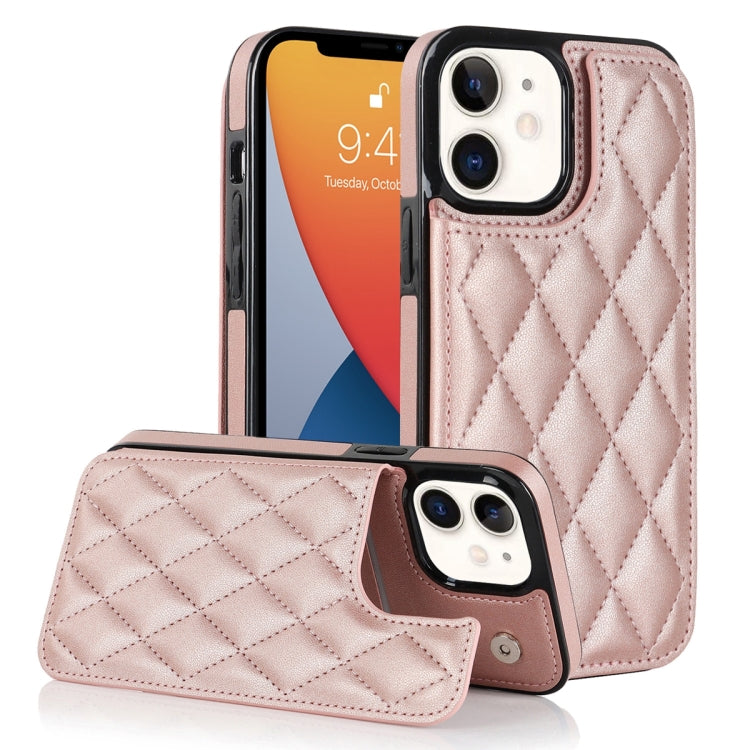 Double Buckle Rhombic PU Leather Phone Case, For iPhone 13 Pro, For iPhone 13 Pro Max, For iPhone 12