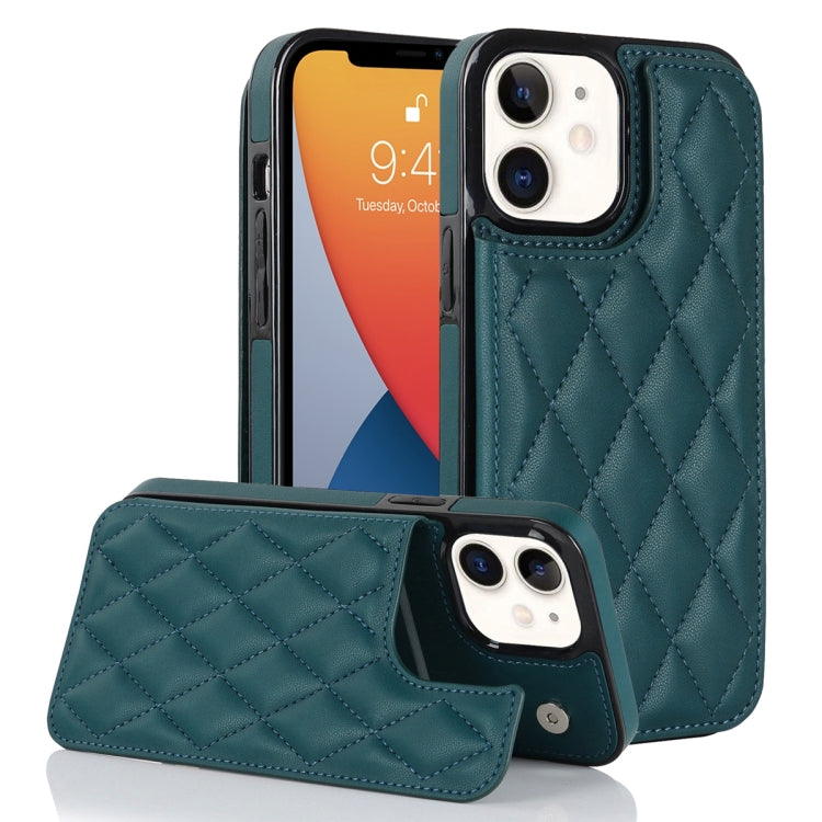 Double Buckle Rhombic PU Leather Phone Case, For iPhone 13 Pro, For iPhone 13 Pro Max, For iPhone 12