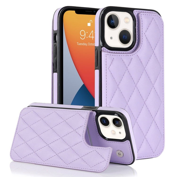 Double Buckle Rhombic PU Leather Phone Case, For iPhone 13 Pro, For iPhone 13 Pro Max, For iPhone 12