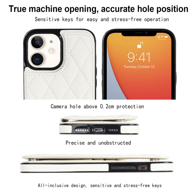 Double Buckle Rhombic PU Leather Phone Case, For iPhone 12 mini, For iPhone 12 Pro, For iPhone 12 Pro Max