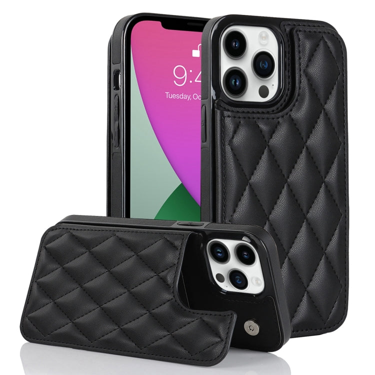 Double Buckle Rhombic PU Leather Phone Case, For iPhone 12 mini, For iPhone 12 Pro, For iPhone 12 Pro Max