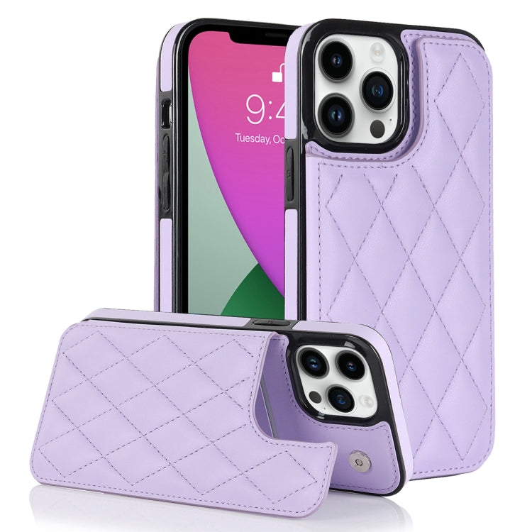 Double Buckle Rhombic PU Leather Phone Case, For iPhone 12 mini, For iPhone 12 Pro, For iPhone 12 Pro Max