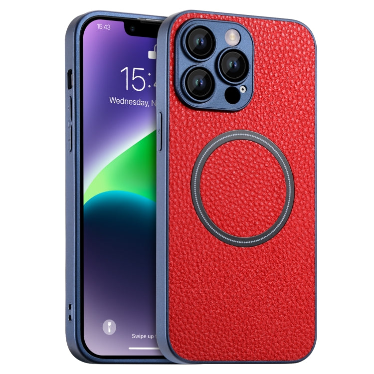 Skin Feel Litchi Texture MagSafe Magnetic Phone Case, For iPhone 13 Pro Max, For iPhone 12, For iPhone 12 Pro, For iPhone 12 Pro Max, For iPhone 11, For iPhone 11 Pro