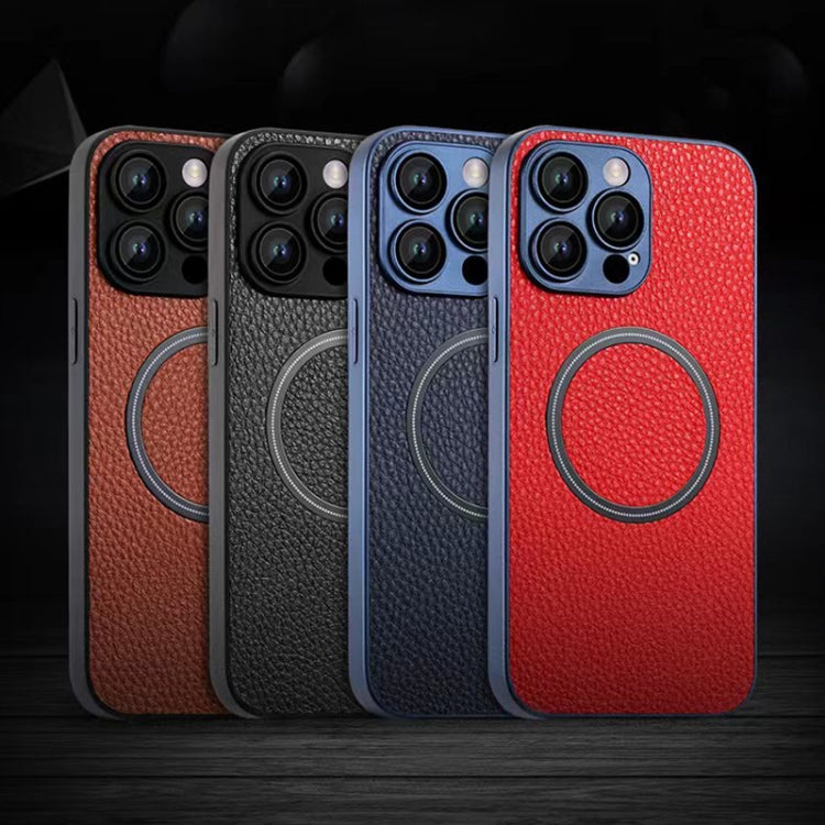 Skin Feel Litchi Texture MagSafe Magnetic Phone Case, For iPhone 13 Pro Max, For iPhone 12, For iPhone 12 Pro, For iPhone 12 Pro Max, For iPhone 11, For iPhone 11 Pro