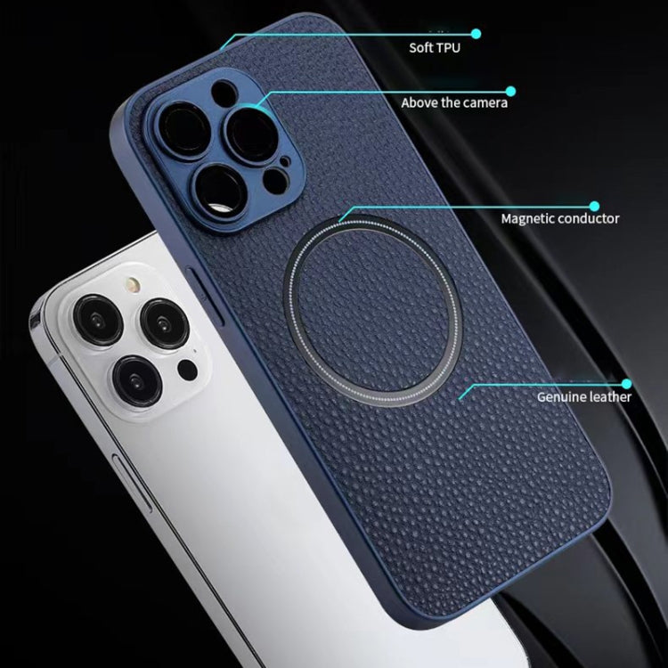 Skin Feel Litchi Texture MagSafe Magnetic Phone Case, For iPhone 13 Pro Max, For iPhone 12, For iPhone 12 Pro, For iPhone 12 Pro Max, For iPhone 11, For iPhone 11 Pro
