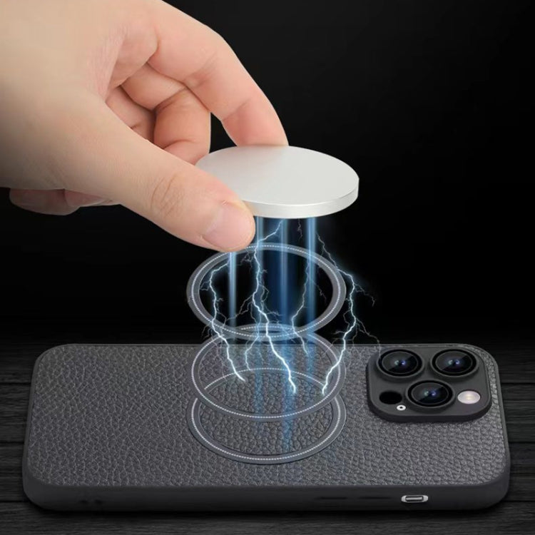 Skin Feel Litchi Texture MagSafe Magnetic Phone Case, For iPhone 13 Pro Max, For iPhone 12, For iPhone 12 Pro, For iPhone 12 Pro Max, For iPhone 11, For iPhone 11 Pro