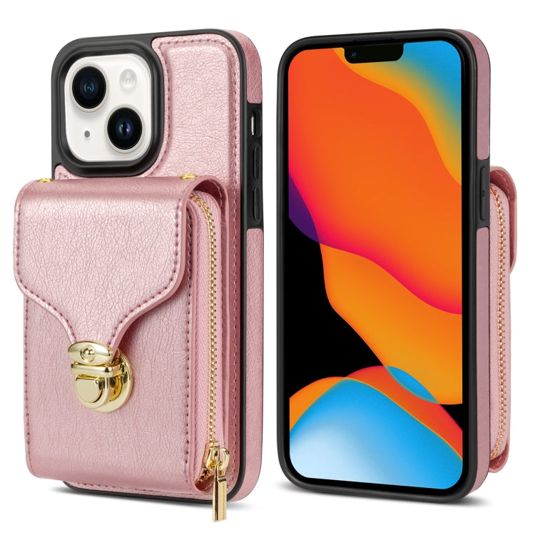 Zipper Hardware Card Wallet Phone Case, For iPhone 14 Pro Max, For iPhone 14 Pro, For iPhone 14 Plus, For iPhone 14 / 13