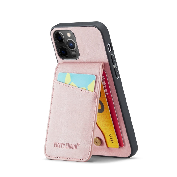 Fierre Shann Crazy Horse Card Holder Back Cover PU Phone Case, For iPhone 12 Pro Max, For iPhone 11, For iPhone 11 Pro, For iPhone 11 Pro Max