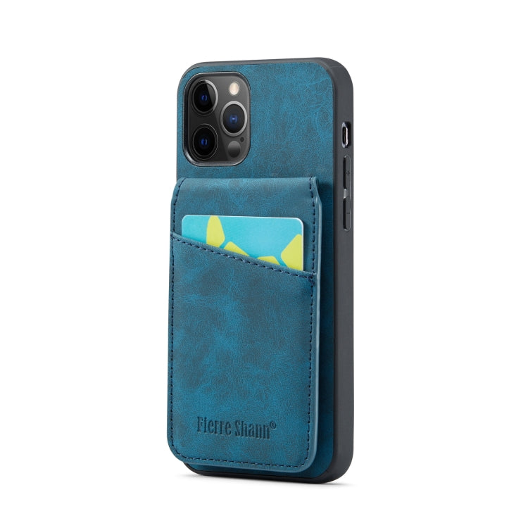 Fierre Shann Crazy Horse Card Holder Back Cover PU Phone Case, For iPhone 12 Pro Max, For iPhone 11, For iPhone 11 Pro, For iPhone 11 Pro Max