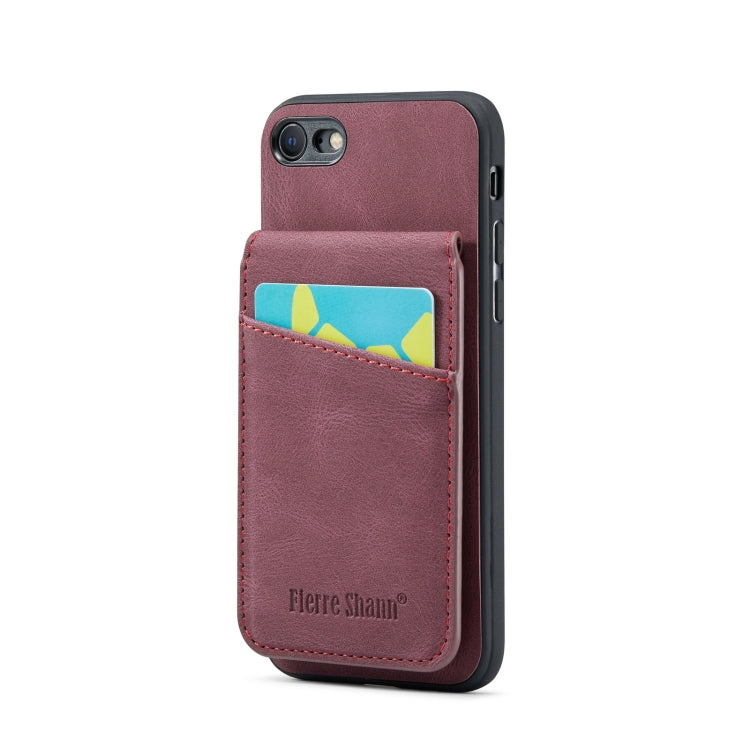 Fierre Shann Crazy Horse Card Holder Back Cover PU Phone Case, For iPhone 12 Pro Max, For iPhone 11, For iPhone 11 Pro, For iPhone 11 Pro Max