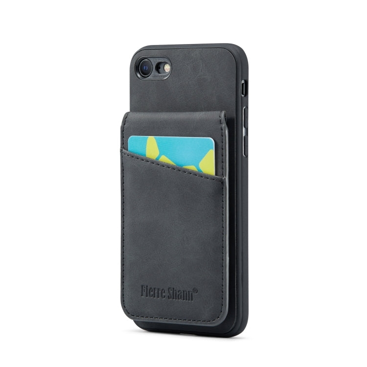 Fierre Shann Crazy Horse Card Holder Back Cover PU Phone Case, For iPhone 12 Pro Max, For iPhone 11, For iPhone 11 Pro, For iPhone 11 Pro Max