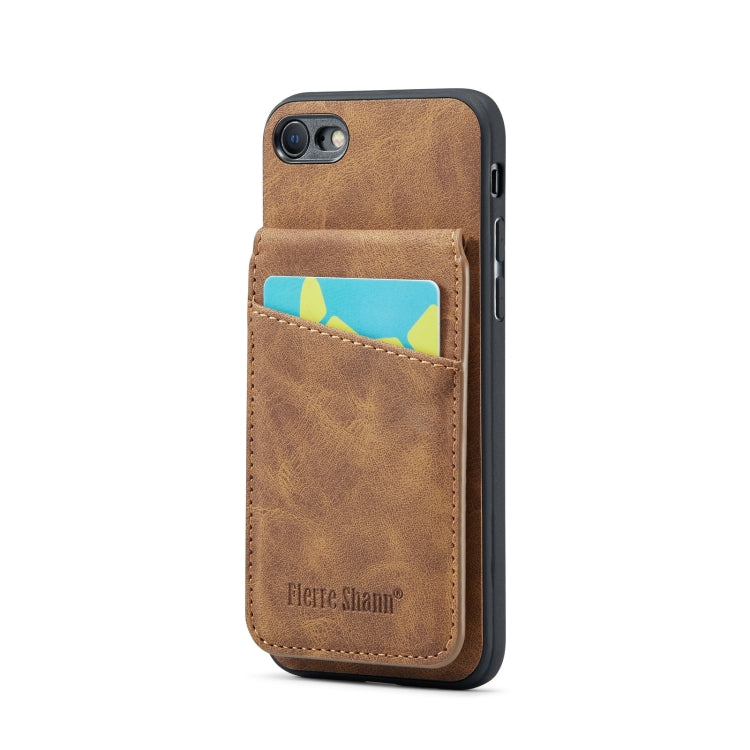 Fierre Shann Crazy Horse Card Holder Back Cover PU Phone Case, For iPhone 12 Pro Max, For iPhone 11, For iPhone 11 Pro, For iPhone 11 Pro Max