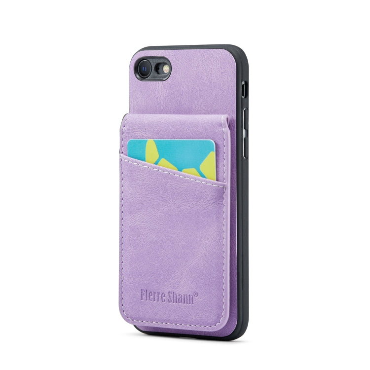 Fierre Shann Crazy Horse Card Holder Back Cover PU Phone Case, For iPhone 12 Pro Max, For iPhone 11, For iPhone 11 Pro, For iPhone 11 Pro Max