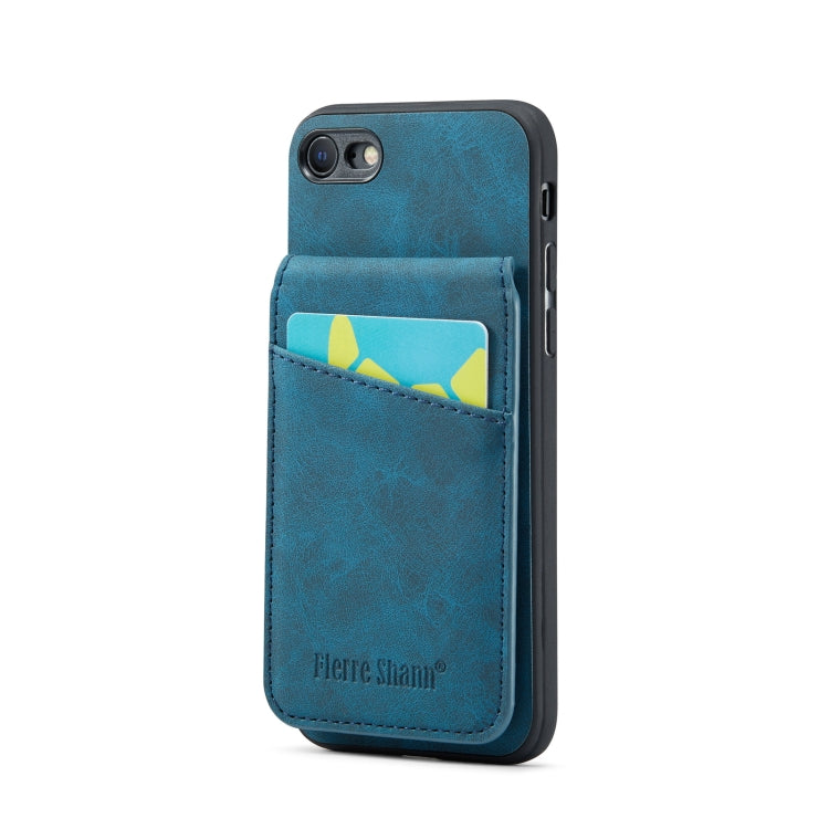 Fierre Shann Crazy Horse Card Holder Back Cover PU Phone Case, For iPhone 12 Pro Max, For iPhone 11, For iPhone 11 Pro, For iPhone 11 Pro Max