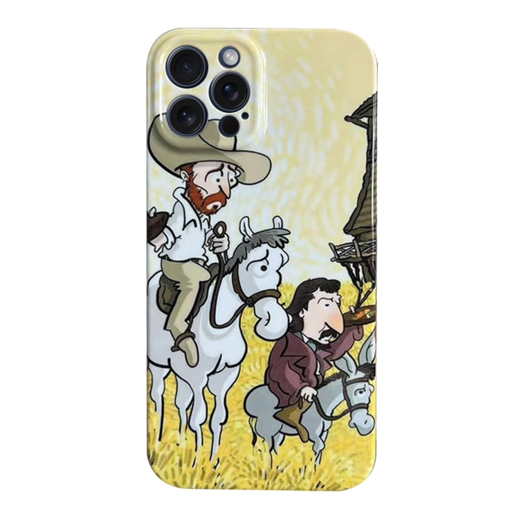 Oil Painting Pattern Glossy PC Phone Case, For iPhone 15 Pro Max, For iPhone 15 Pro, For iPhone 15 Plus, For iPhone 15