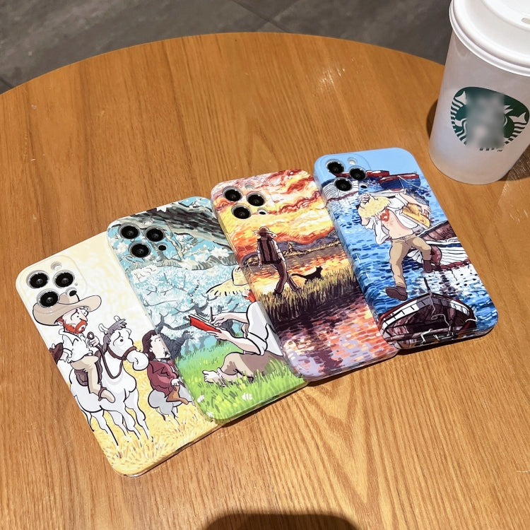 Oil Painting Pattern Glossy PC Phone Case, For iPhone 12, For iPhone 12 Pro Max, For iPhone 12 Pro, For iPhone 11 Pro Max