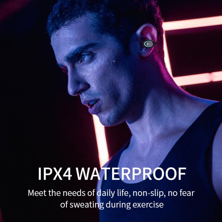 YX08 Ultra-light Ear-hook Stereo Wireless V5.0 Bluetooth Earphones, Binaural, Double