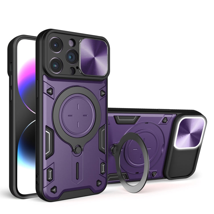 CD Texture Sliding Camshield Magnetic Holder Phone Case